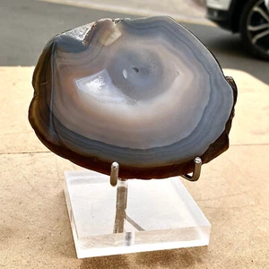 393G Natural Agate Slice Geode Polished Crystal Quartz Gemstone Healing - Picture 1 of 13