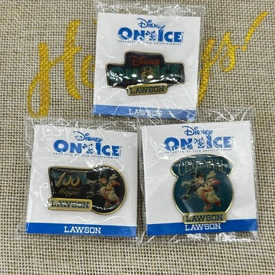 Disney Japan Pin Disney On Ice x LAWSON Novelty Pin Set Mickey Minnie 3 PCS Full - Image 1 of 4