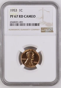 1953 Lincoln Cent NGC PF67 Cameo Red Spotless PR67 Cameo RD - Picture 1 of 2