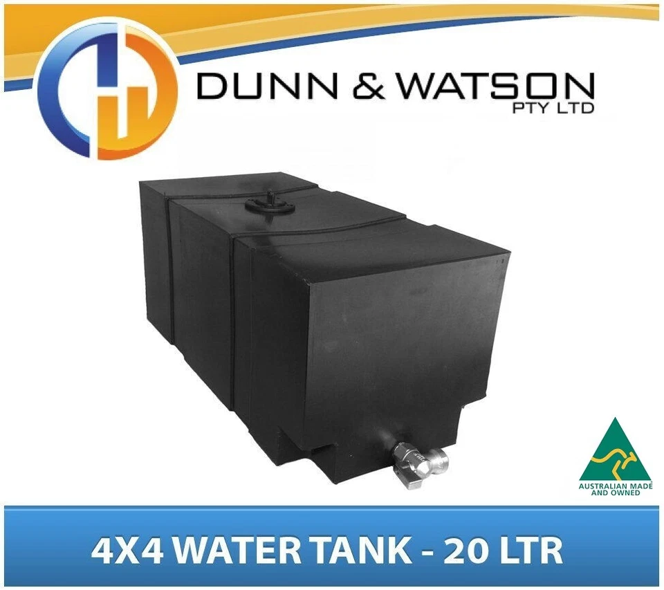 4x4 4wd Water Storage Tank, Pump Bottle (20L) Black PVC Ute Tray Truck Trailer - image 1 of 1