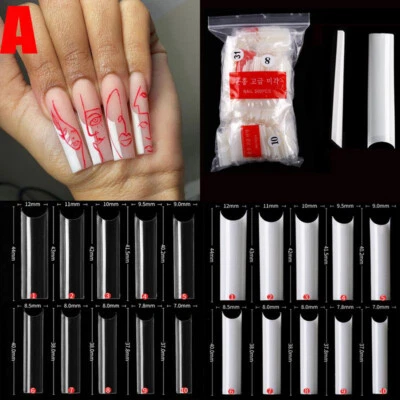 500pcs Artificial Nails French False Half Nail Art Tips Acrylic UV Gel Natural ⇘ - Image 1 of 4