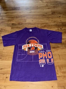 Vintage Phoenix Suns T-Shirt Mens Medium Purple 90s Basketball NBA Sports Logo 7 - Picture 1 of 13