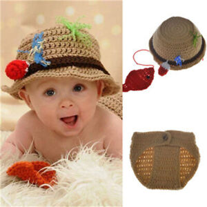 Newborn Baby Girls Boys Cute Crochet Knit Costume Prop Photo Photography Outfits