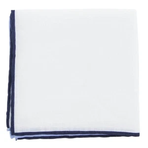 Fiori Di Lusso White Solid Linen Pocket Square (905) - Picture 1 of 2