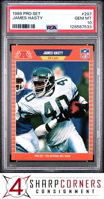 1989 PRO SET #297 JAMES HASTY RC JETS PSA 10 - Image 1 of 3