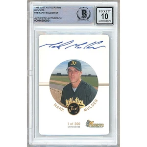 Mark Mulder Signed 1999 Just Autographs #38 Oakland Athletics BAS BGS Auto 10 RC - Picture 1 of 5