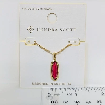 Collar de oro colgante de vidrio rojo Eva Kendra Scott Foto 1 de 3