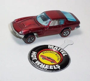 HOT WHEEL MATTEL Vintage Redline 1969 MASERATI MISTRAL Rosso - MOLTO BUONO - Foto 1 di 5
