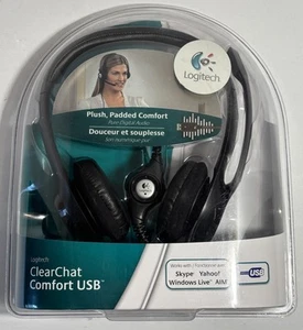 Logitech ClearChat Comfort USB Headset with Noise Cancelling Microphone SEALED - Picture 1 of 7