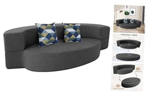 Divano letto pieghevole moderno memory foam con 2 cuscini divano letto futon - Foto 1 di 8