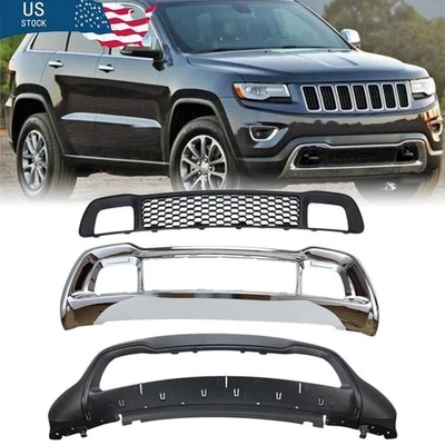 Front Bumper Lower Cover & Grille For 2014 2015 2016 Jeep Grand Cherokee Foto 1 de 4
