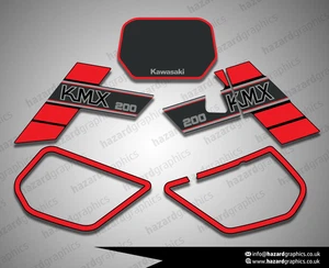 KAWASAKI Kmx 200 Kmx200 Graphics Kit Decal Set - Black Model - Picture 1 of 1