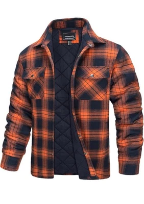 Tacvasen Tactical Outdoor Flannel Shirt Jacket Men’ Quilted Lined Plaid XL - Image 1 of 4