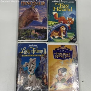 Disney Animated Dinosaur Lady And The Tramp II Fox And The Hound VHS Lot - Picture 1 of 3