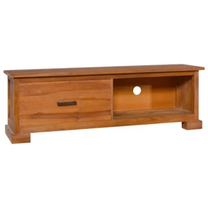 NNEVL TV Cabinet 112x30x37 cm Solid Teak Wood - Picture 1 of 8