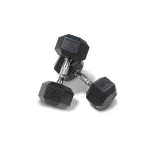 Pair of 3kg Rubber Hex Dumbbells for Fitness Gym Training - Picture 1 of 1