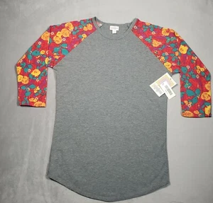 LuLaRoe Randy Top Womens Sz S Casual Round Neck Floral Multicolor Raglan Sleeve - Picture 1 of 7