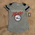 Philadelphia 76ers Women's Gray Short Sleeve T-Shirt | Medium | NBA Basketball.
