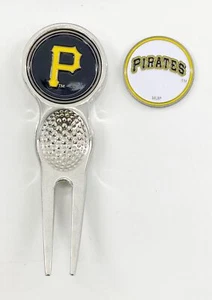 MLB Golf Divot Repair Tool Silver w/ Ballmark Pittsburgh Poirates - Picture 1 of 2
