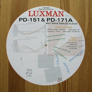 Luxman PD-151 & PD-171A Protrattore allineamento cartucce braccio tono progettato su misura - Foto 1 di 7