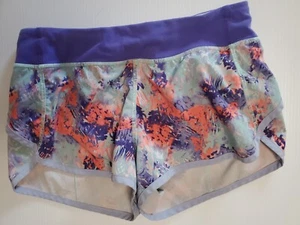 IVIVVA Lululemon Speedy Shorts Girl's sz 14 Multicolor Lined - Picture 1 of 4