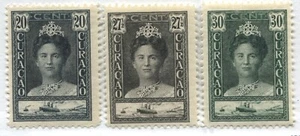 Curacao 1928-30 20, 27 1/2, and 30 cents mint o.g. hinged - Picture 1 of 1