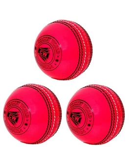 CW INDOOR Pink Leather Cricket Ball 1 PC Grade A Hand Stitch- Pack of Six - Picture 1 of 3