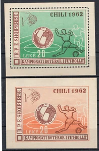 ALBANIA, SOCCER W/CUP '62, MI # BL 667 + 682, MNH, VF - Picture 1 of 1
