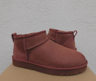 UGG RED JASPER CLASSIC ULTRA MINI WATER-RESISTANT SHEEPSKIN BOOTS, US 8/ 39 ~NIB - Image 1 of 4