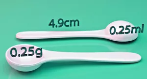 Cucchiaio da misurazione 250 mg, 0,25 g o 0,25 ml polvere per medicinali da forno in plastica - Foto 1 di 5