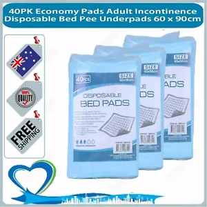 160PK Economy Pads Adult Incontinence Disposable Matress Pee Underpad 60x90cm AU - Picture 1 of 13