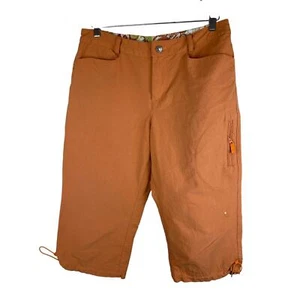 Isis Women's Size 10 Orange Nylon Straight Leg Cargo Capri Pants - Picture 1 of 12