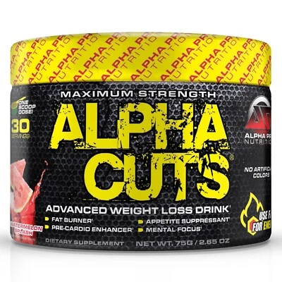 Queimador de gordura perda de peso pré-treino Alpha Cuts Alpha Pro Nutrition queima gordura da barriga - Imagem 1 de 4