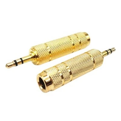 3.5mm to 6.35mm Stereo Audio Jack 1/8" Male to 1/4" Female Headphone Adapter - Image 1 of 4