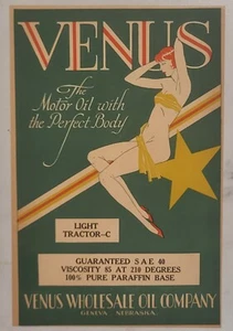 Label Can Venus Tractor Motor Oil Geneva Nebraska Tractor C Version - Picture 1 of 1