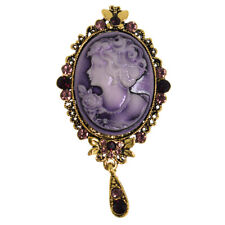 Vintage Victorian Lady Cameo Pendent Brooch