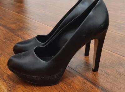 Diesel Platform pumps Size US9.5/EUR41 Black Leather Heel - Image 1 of 4