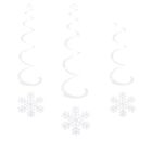  6 Pcs Hanging Snowflakes Sequins Garland Spiral Ceiling Trim