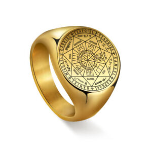Seven Archangels Ring The Seal Of Solomon Stainless Steel Protection Ring