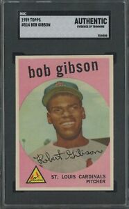 1959 Topps #514 Bob Gibson St. Louis Cardinals RC Rookie HOF SGC Authentic