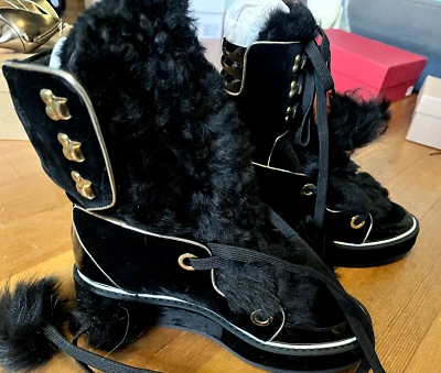 Botas de nieve Nicholas Kirkwood para mujer negras Polly Neige de piel de oveja talla 39,5/NBW Foto 1 de 4