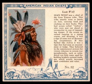 1954 T129 Red Man American Indian Chiefs #32 Lean Wolf EX/MT