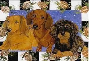 Dachshunds Christmas Cards Set of 10 cards & 10 envelopes - Picture 1 of 2