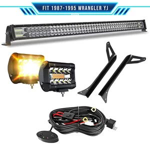 Mounting Brackets For 1987-95 Jeep Wrangler YJ 52" LED Light Bar+ 4" LED Pods - Picture 1 of 8