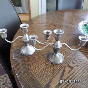 Two Matching Vintage Duchin Creation Sterling Silver Candlestick 