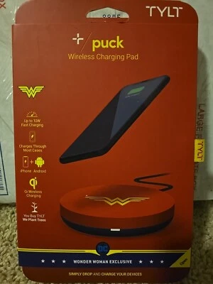 Wonder Women Wireless Charger Tylt Brand New Red Gold DC  - Image 1 of 4