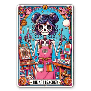 The Art Teacher Tarot Funny Vinyl Sticker - for Water Bottle Phone Car - 4" - Picture 1 of 1