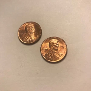 1985 D AU Lincoln Memorial Cent Struck Through Grease Mint Error No L Partial 5 - Picture 1 of 2