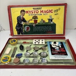 Vintage 1930s AC Gilbert Mysto Magic Exhibition Set Magic Tricks Game~ See Pics! - Picture 1 of 18