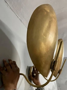 Pair of Mid Century Modern Solid Brass Wall Sconces - Picture 1 of 8